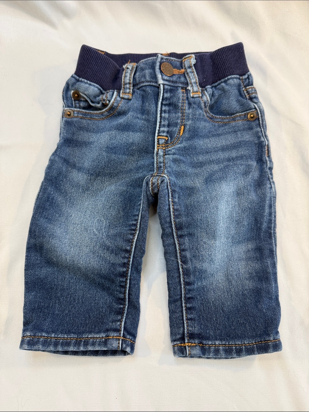 GAP Kids Denim Jeans with Navy Ribbed Waistband